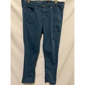 AG Adriano Goldschmied Prima Cigarette Crop Ankle Jeans Womens 29 Dark Teal